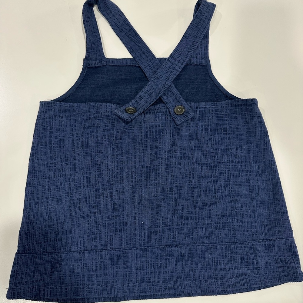 Madewell Navy Textured Tank with Crossback Detail - Picture 2 of 6